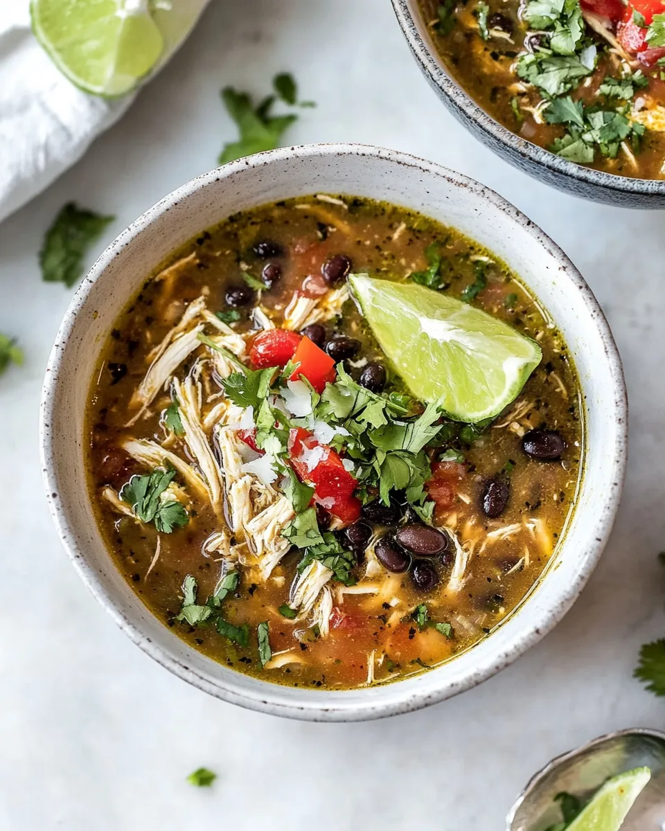 Delicious Chicken and Black Bean Soup (Slow Cooker) shot