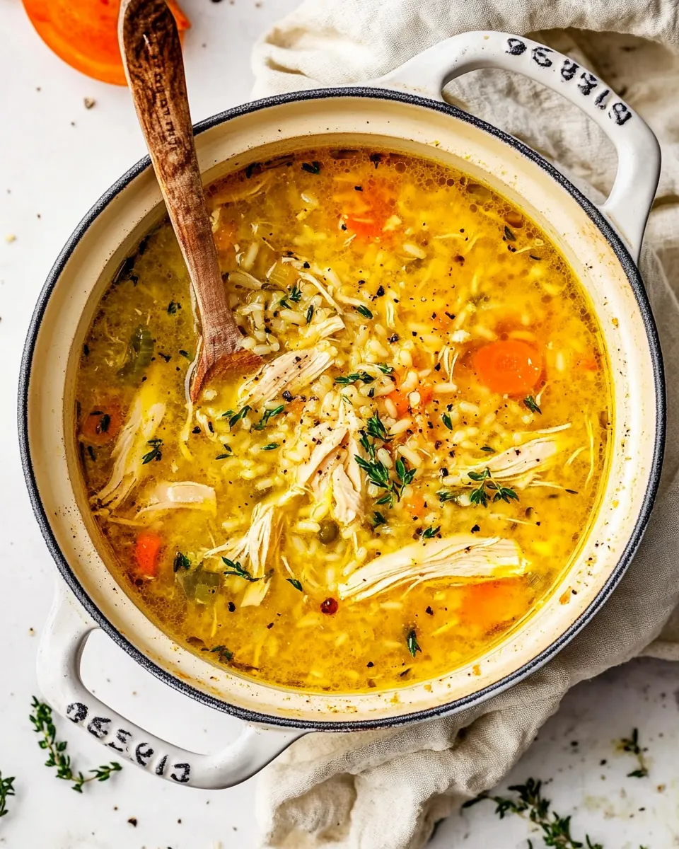 Delicious Chicken and Rice Soup shot