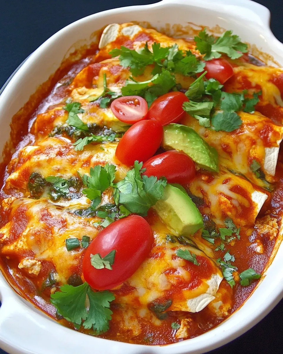 Homemade Chicken and Spinach Enchiladas photo