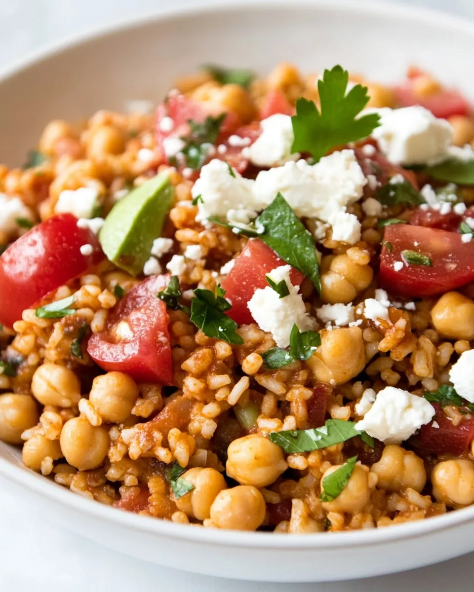 Healthy Chickpea Mediterranean Rice Recipe shot
