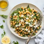 Homemade Chickpea Salad with Lemon Vinaigrette and Feta photo
