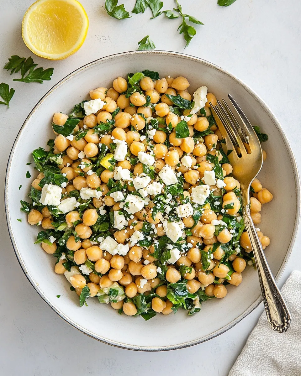 Classic Chickpea Salad with Lemon Vinaigrette and Feta image