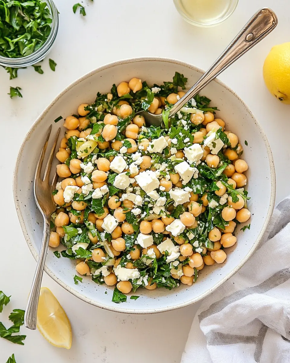 Easy Chickpea Salad with Lemon Vinaigrette and Feta recipe photo