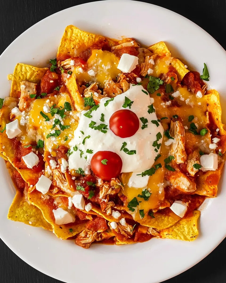 Delicious Chilaquiles with Chicken shot