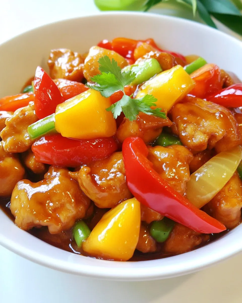 Easy Chinese Sweet and Sour Chicken food shot