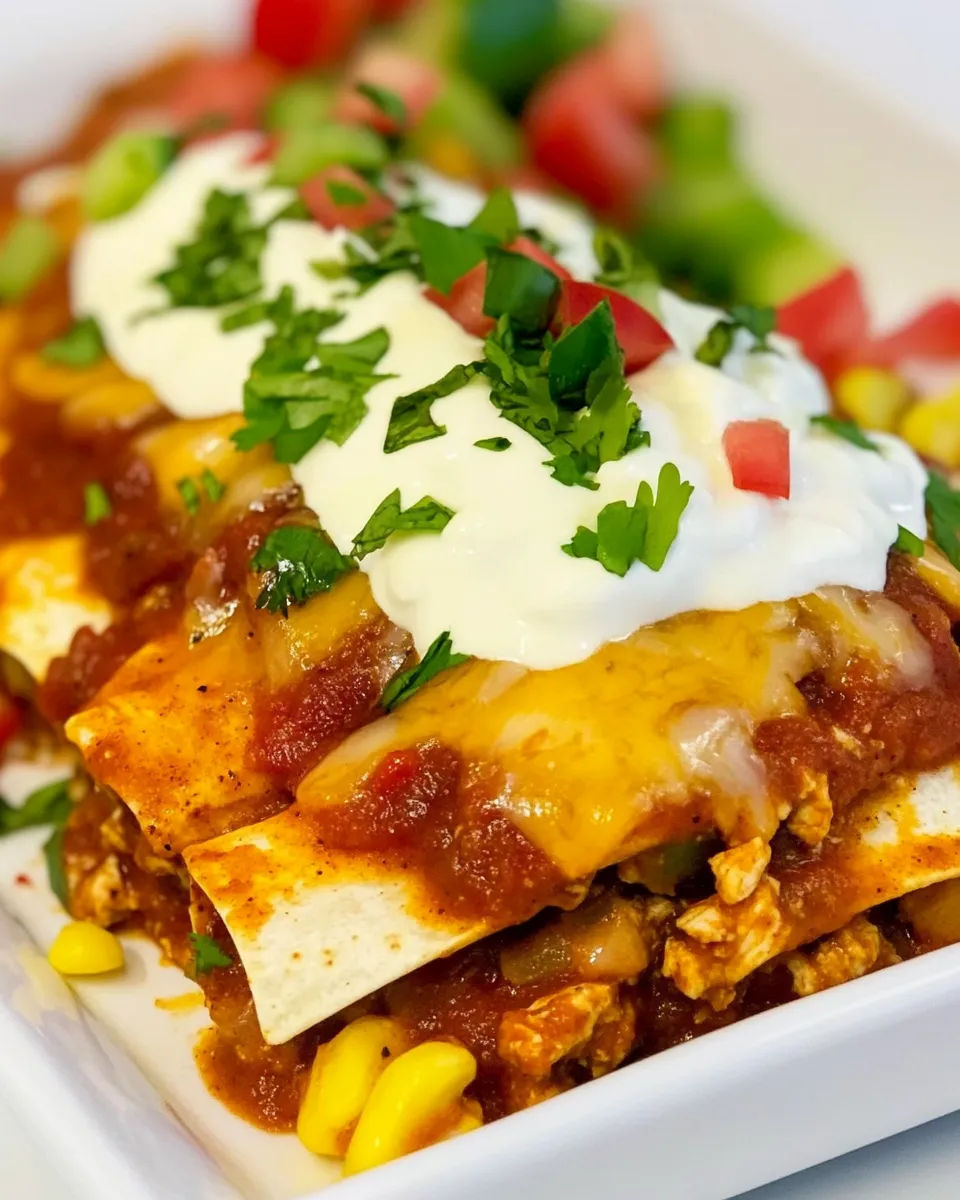 Delicious Chipotle Chicken Enchiladas shot