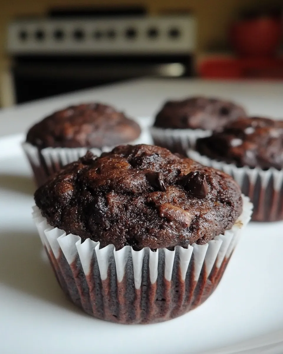 Simple Chocolate Banana Bread Muffins. photo