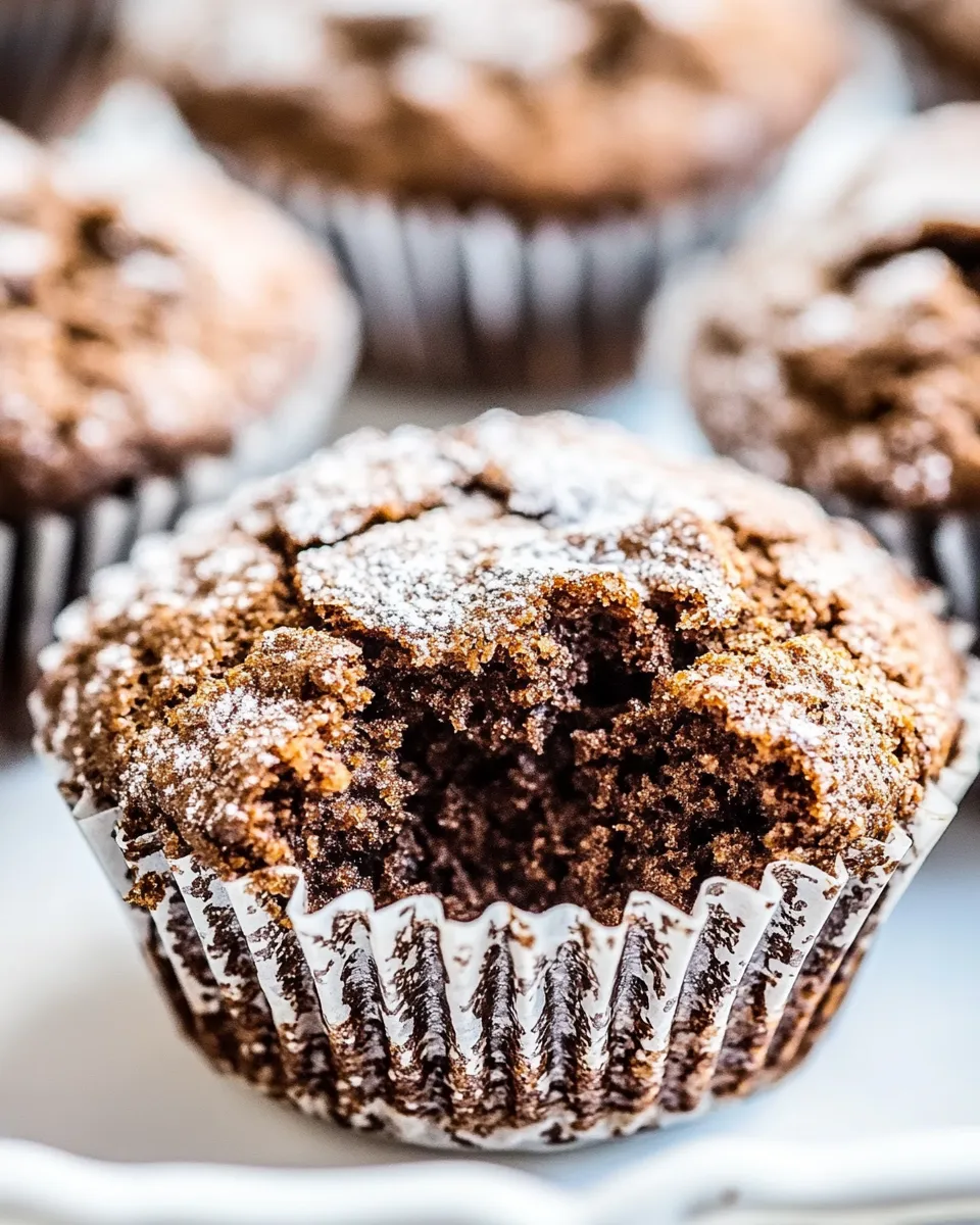 Sweet Chocolate Banana Crinkle Muffins shot
