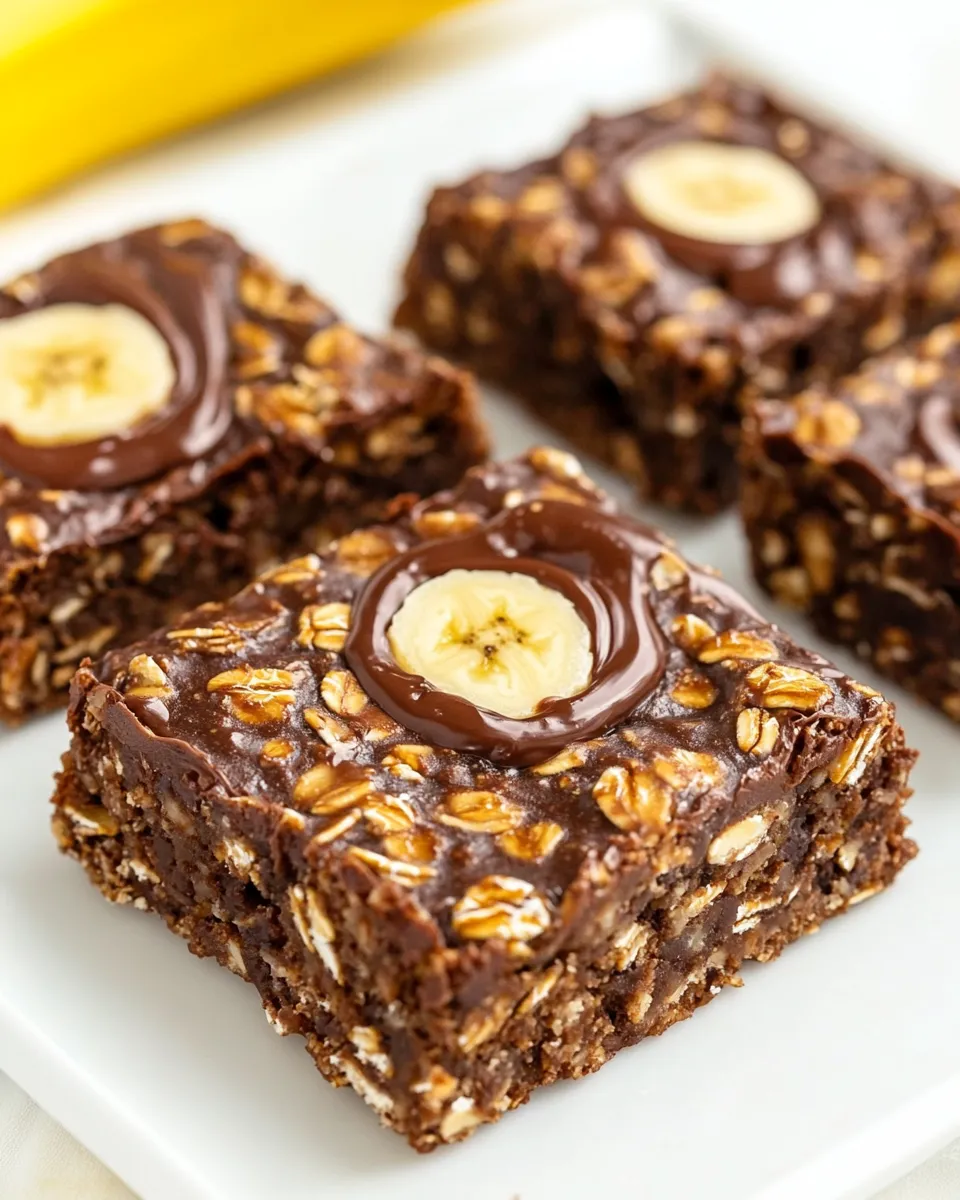 Delicious Chocolate Banana Oatmeal Breakfast Bars image