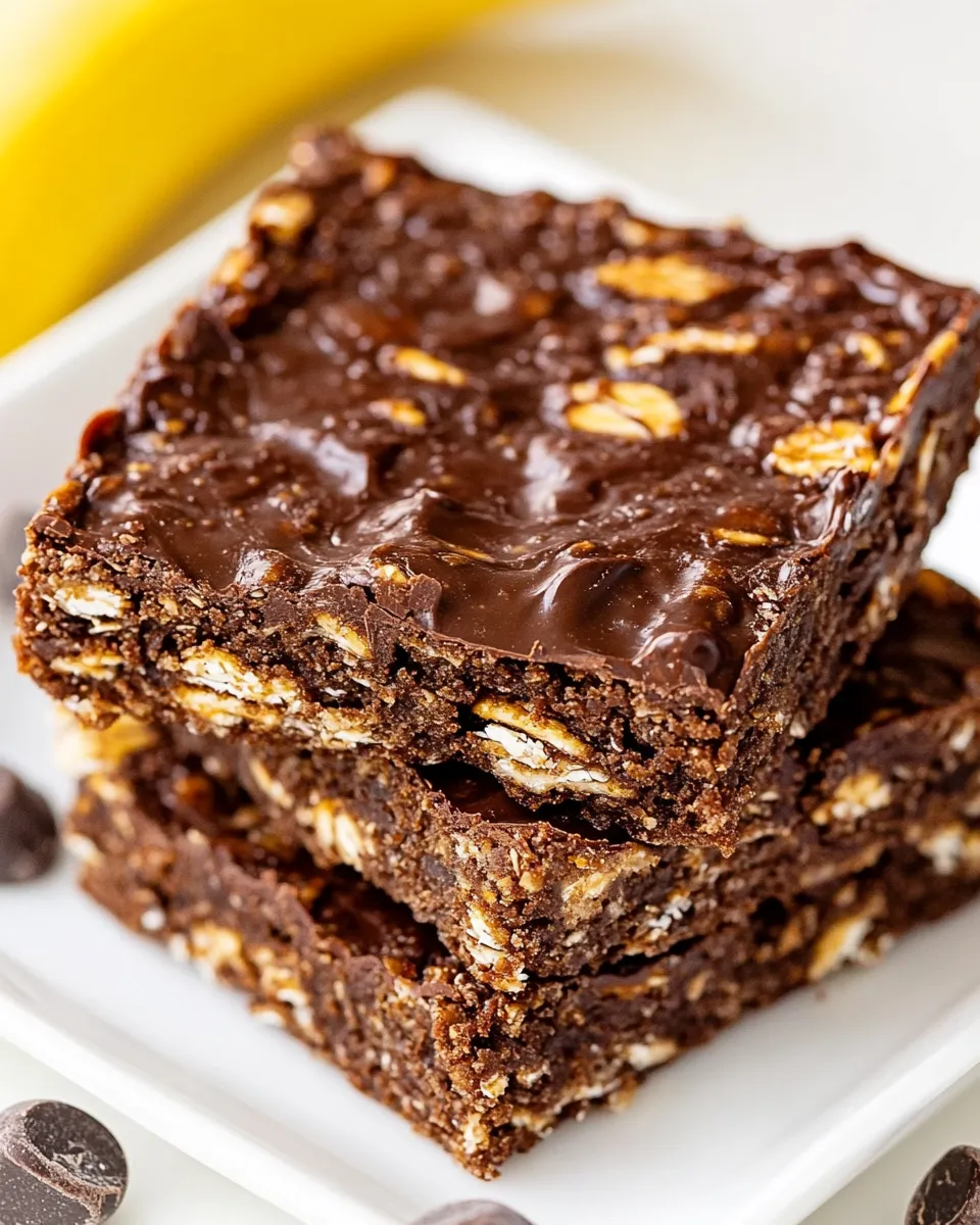 Quick Chocolate Banana Oatmeal Breakfast Bars recipe photo