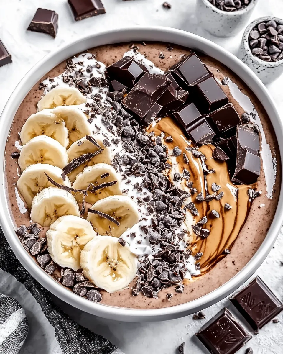 Homemade Chocolate Banana Smoothie Bowl photo