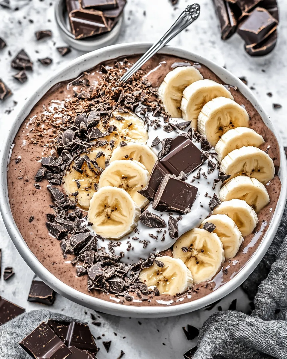 Healthy Chocolate Banana Smoothie Bowl dish photo