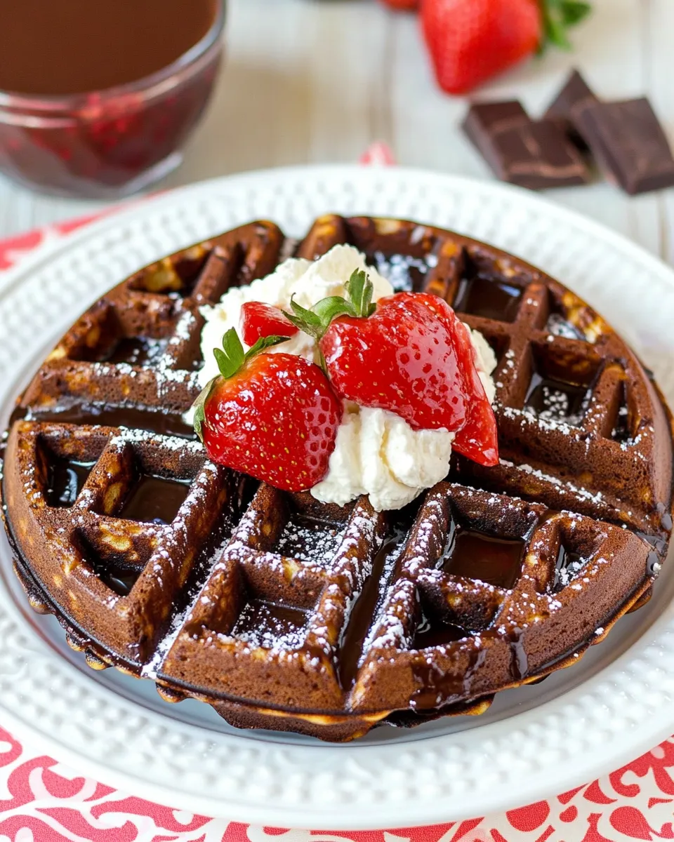 Easy Chocolate Cake Mix Waffles (only 4 Ingredients) photo