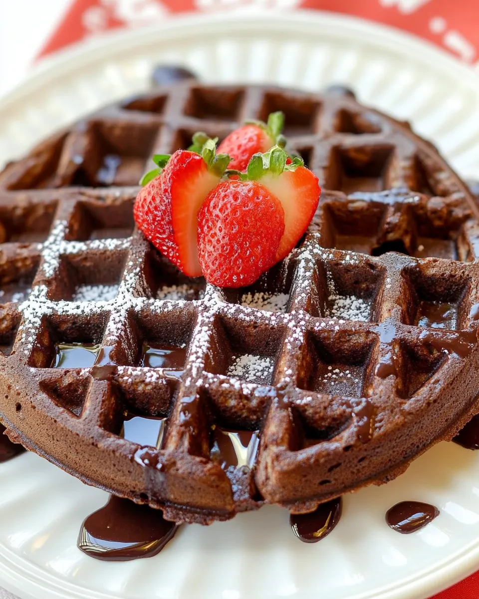 Delicious Chocolate Cake Mix Waffles (only 4 Ingredients) image
