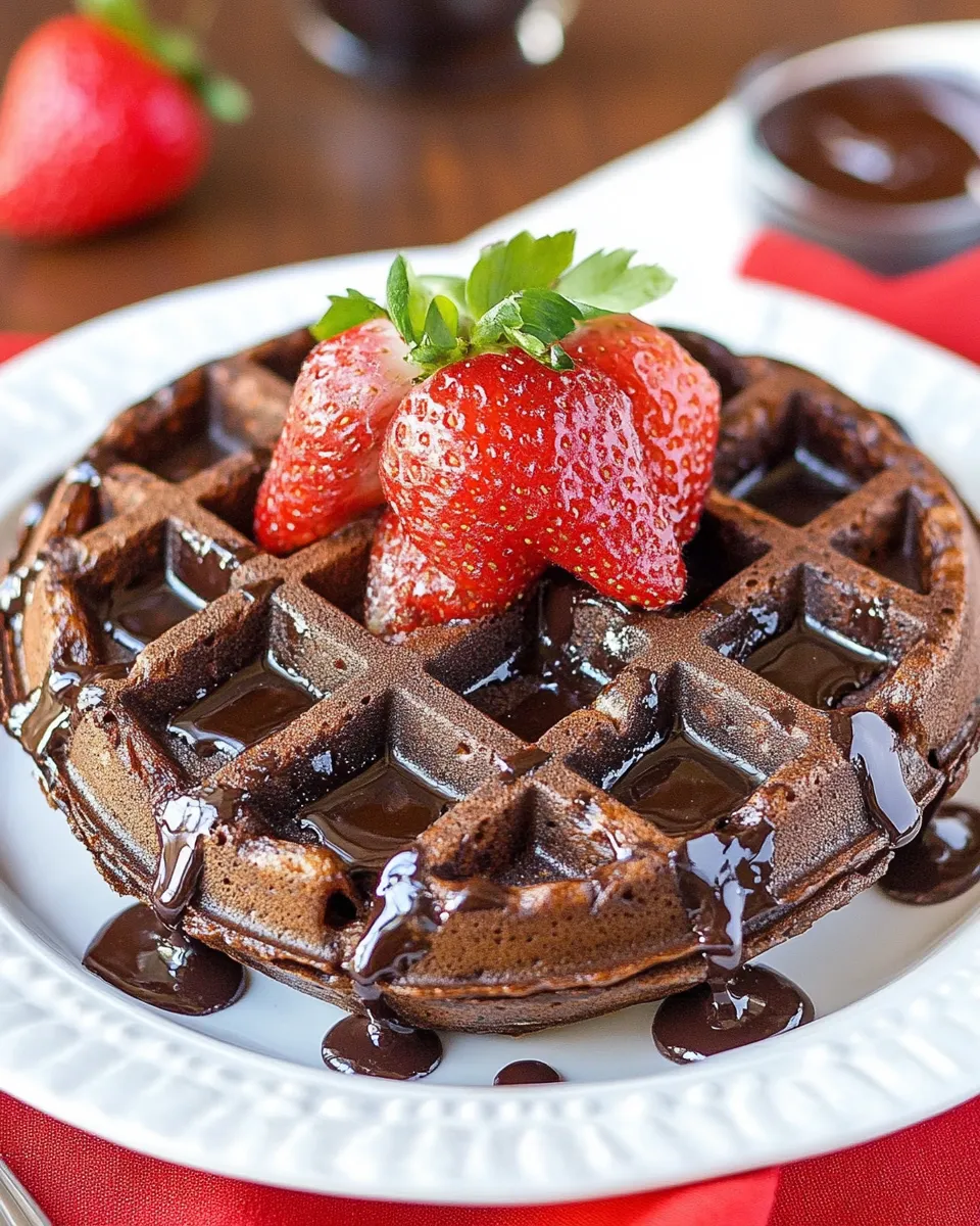 Quick Chocolate Cake Mix Waffles (only 4 Ingredients) recipe photo
