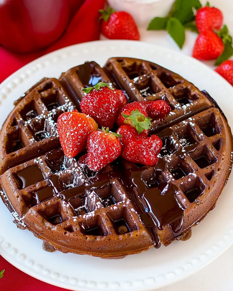 Tasty Chocolate Cake Mix Waffles (only 4 Ingredients) shot