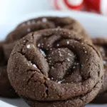 Homemade Chocolate Candy Cane Kiss Cookies photo