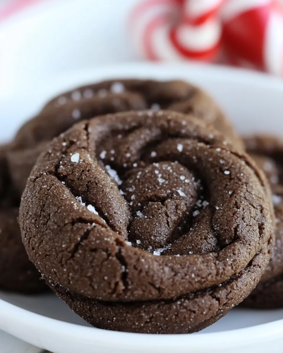 Homemade Chocolate Candy Cane Kiss Cookies photo