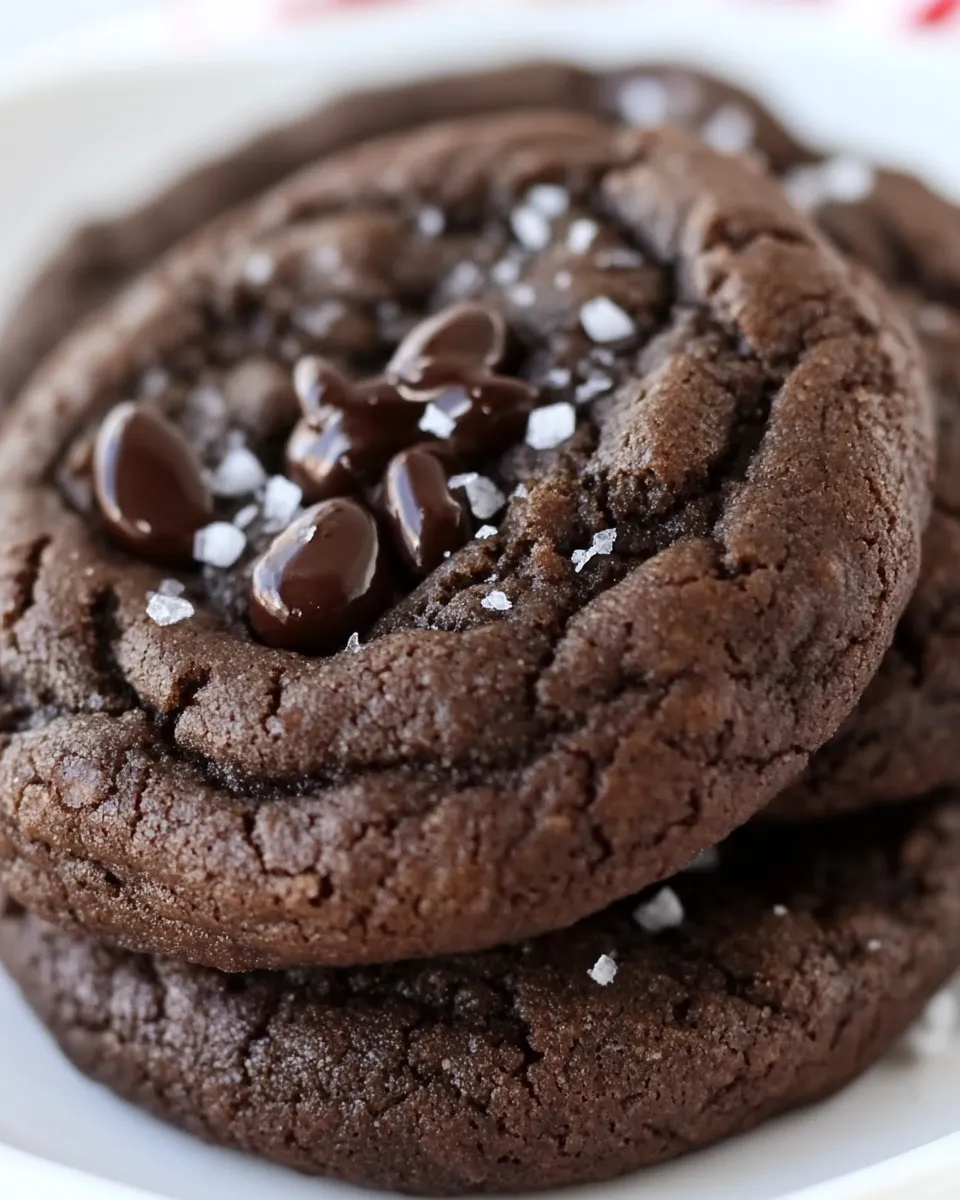 Classic Chocolate Candy Cane Kiss Cookies image