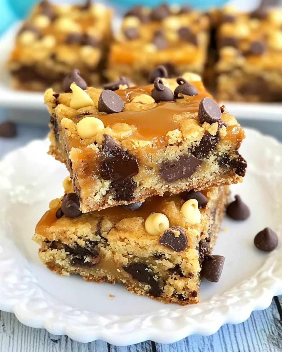 Classic Chocolate Chip Caramel Cookie Bars image