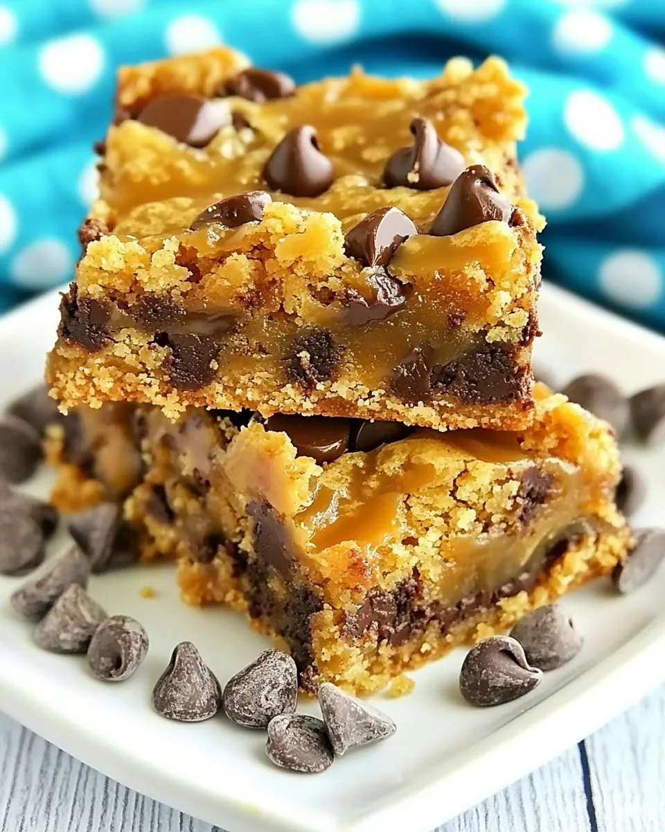 Easy Chocolate Chip Caramel Cookie Bars recipe photo