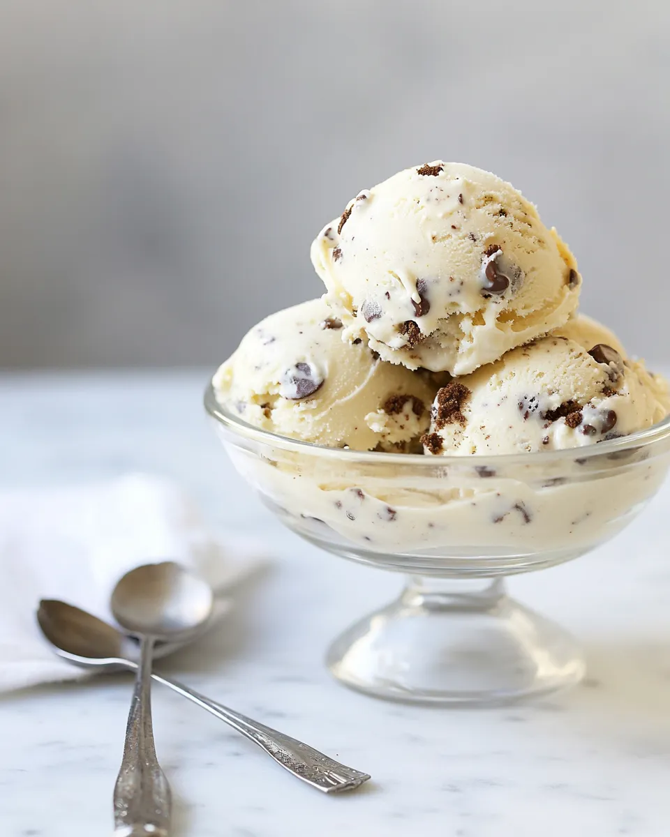 Homemade Chocolate Chip Cookies & Cream Ice Cream photo