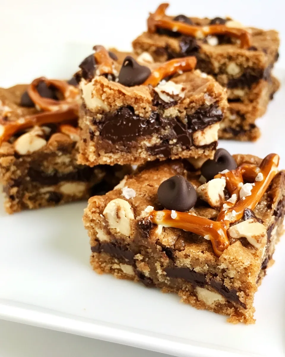 Easy Chocolate Chip & Pretzel Cookie Bars recipe photo