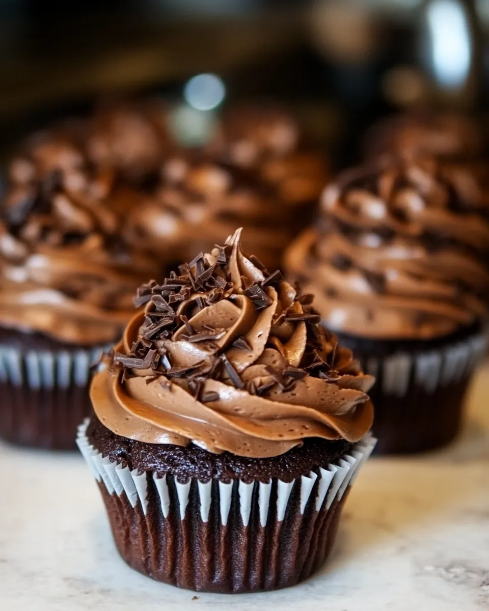 Delicious Chocolate Chocolate Cupcakes shot