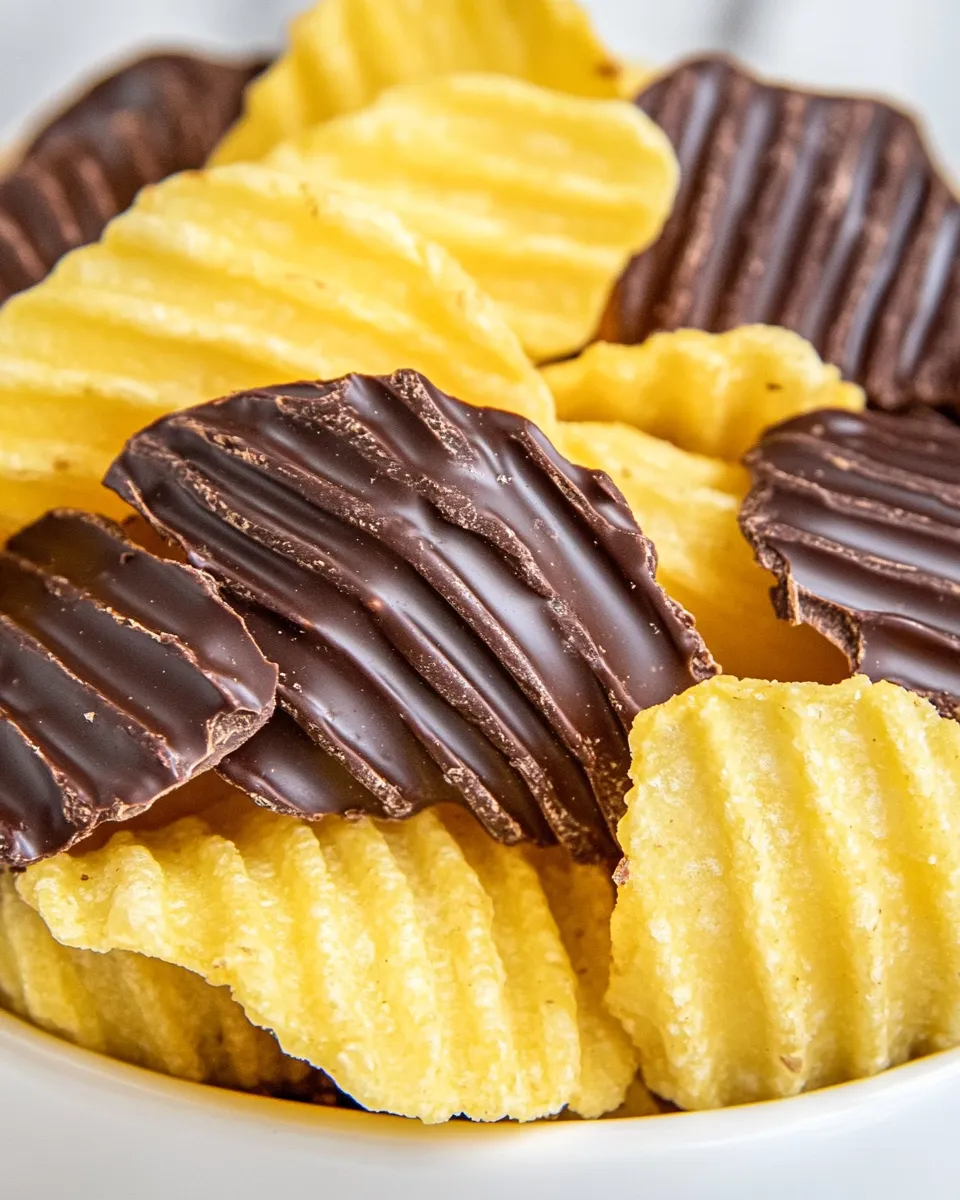 Delicious Chocolate Covered Potato Chips shot