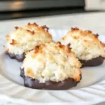 Homemade Chocolate Dipped Coconut Macaroons photo