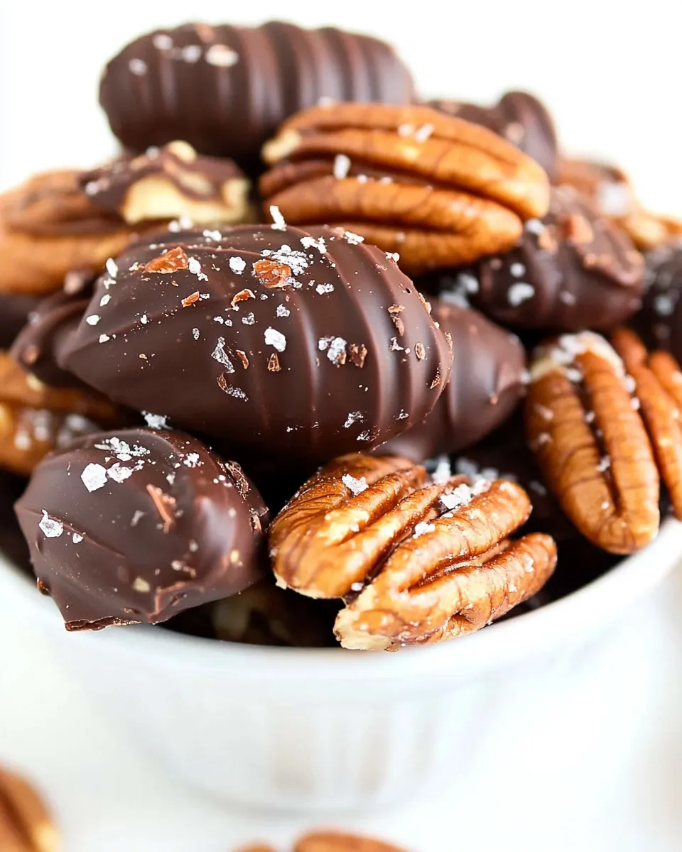 Easy Chocolate Dipped Pecans Recipe shot
