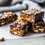 Tasty Chocolate Dunked Salted Honey Nut Bars. image