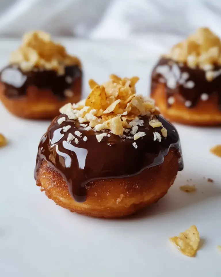 Homemade Chocolate Frosted Raised Donuts (with, um, crunchy kettle potato chips.) photo
