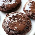 Homemade Chocolate Glazed Double Chocolate Chip Cookies photo