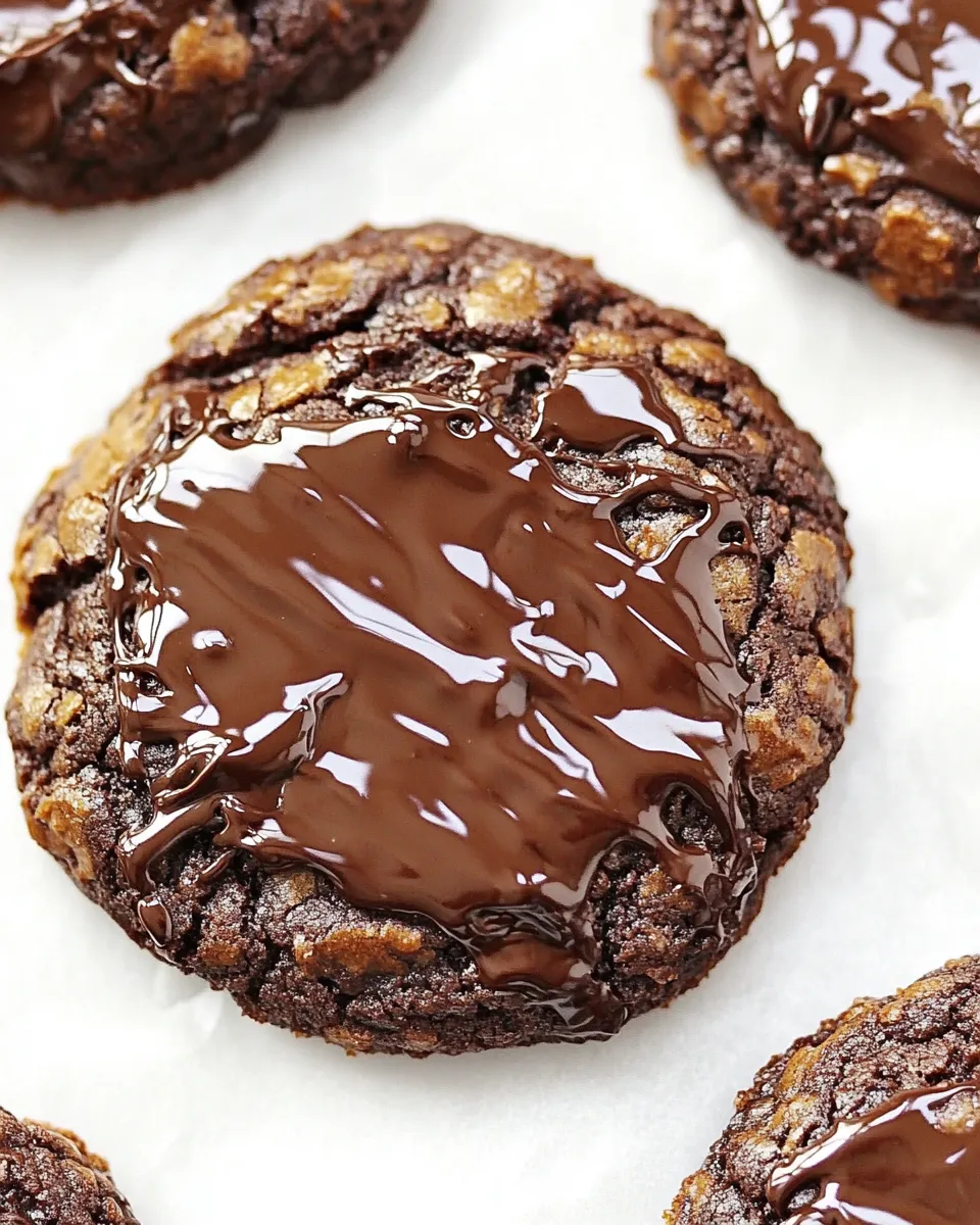 Delicious Chocolate Glazed Double Chocolate Chip Cookies shot