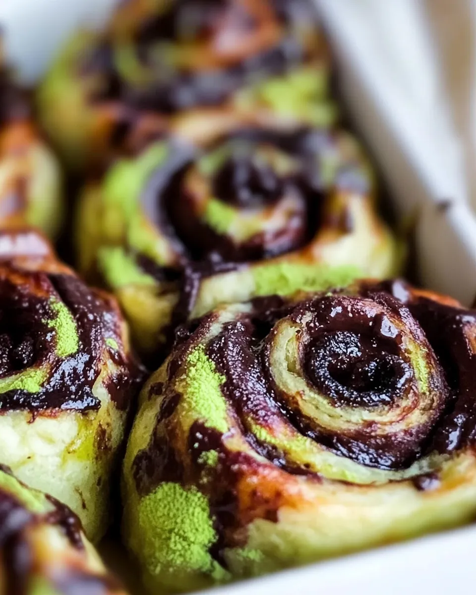 Tasty Chocolate Matcha Sticky Buns shot