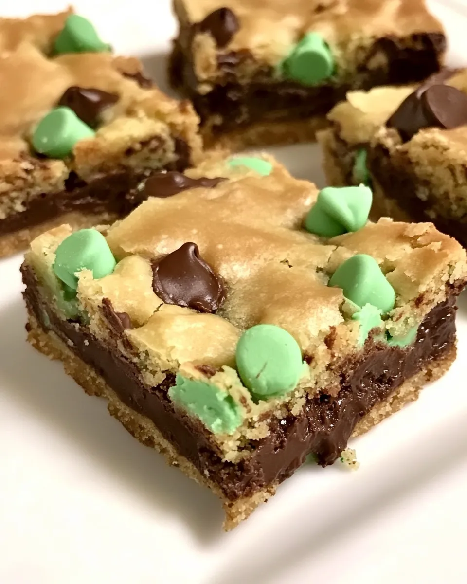 Delicious Chocolate Mint Cookie Bars shot