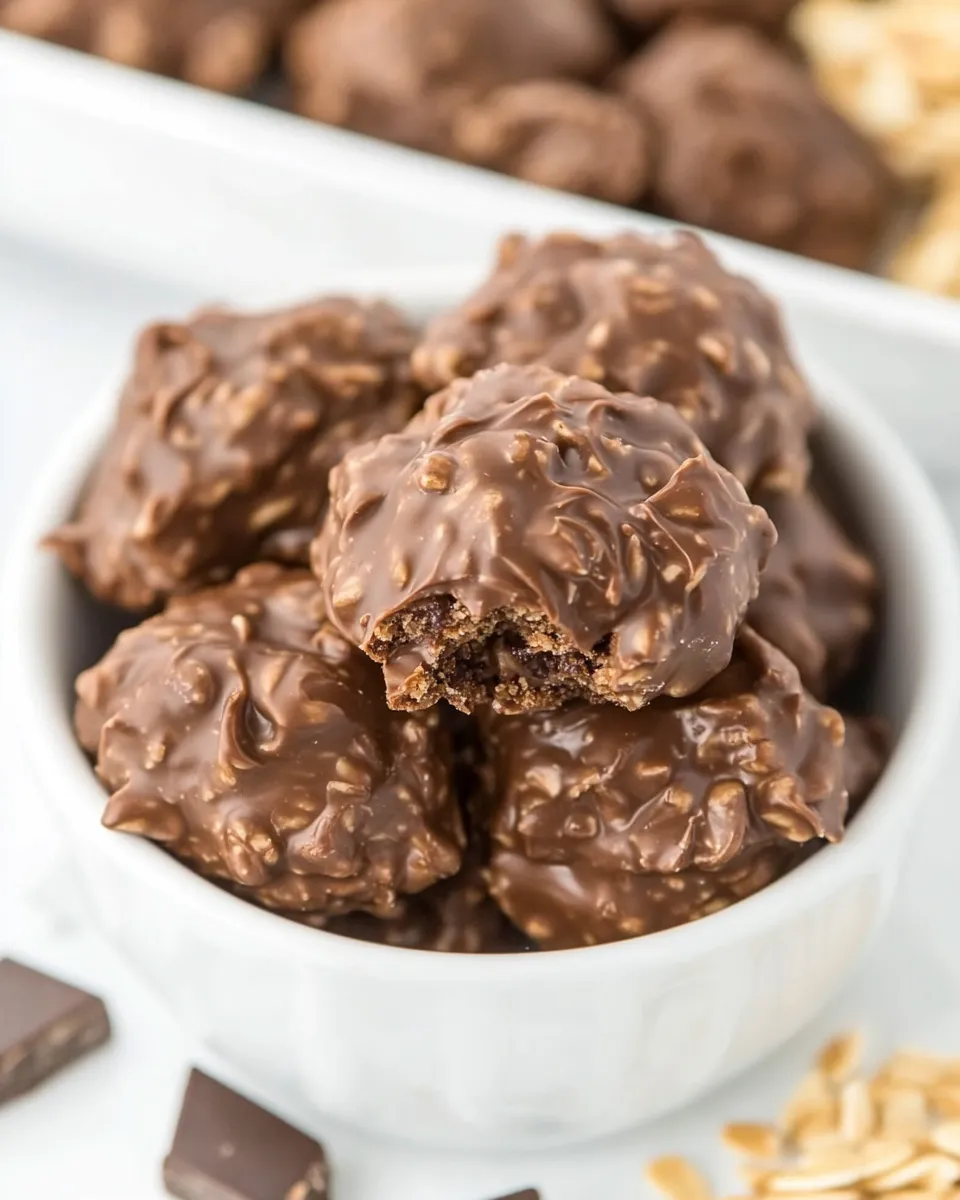 Delicious Chocolate No-Bake Cookies shot
