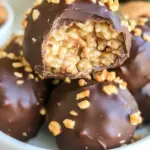Homemade Chocolate Peanut Butter Balls with Rice Krispies photo