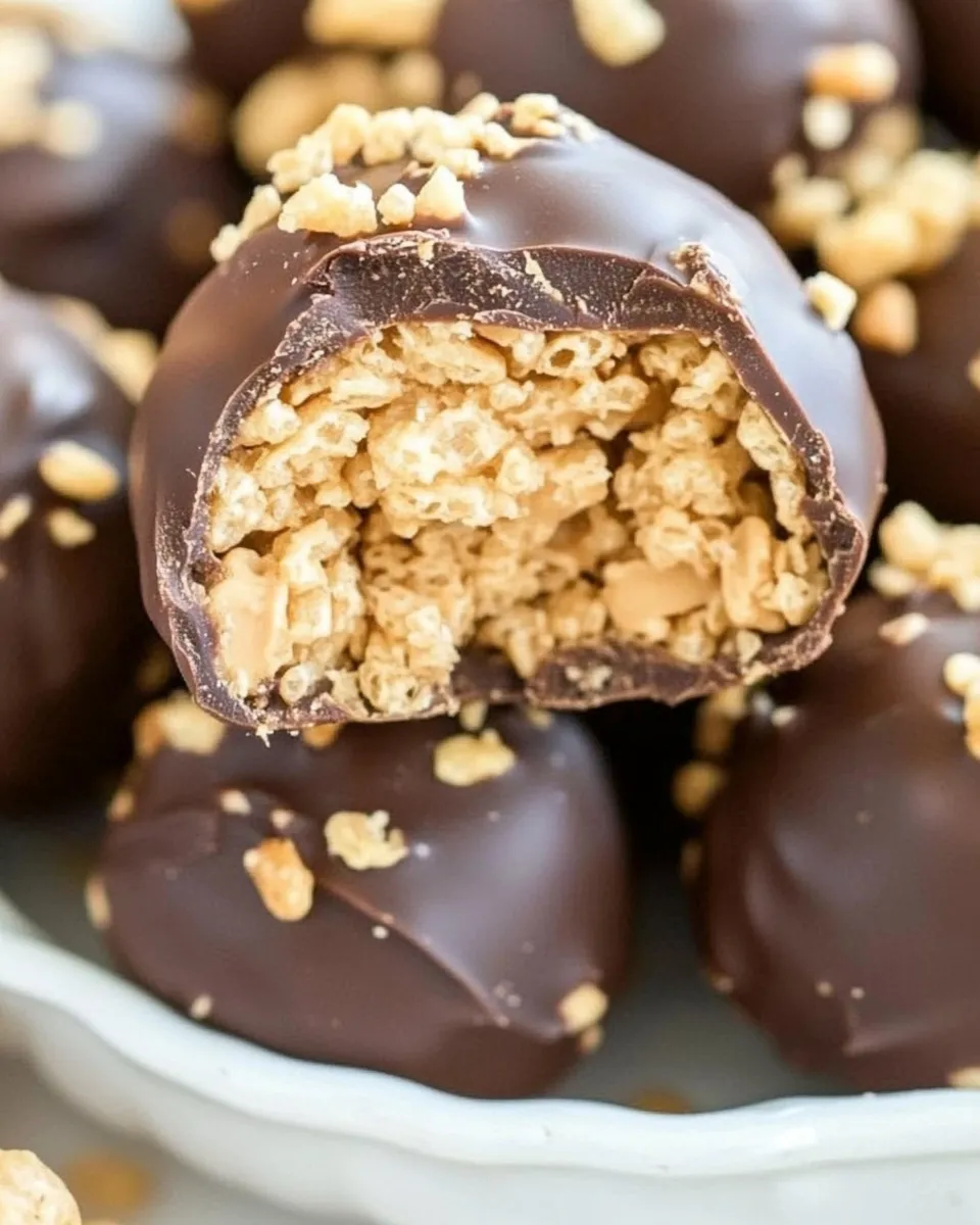 Easy Chocolate Peanut Butter Balls with Rice Krispies recipe photo