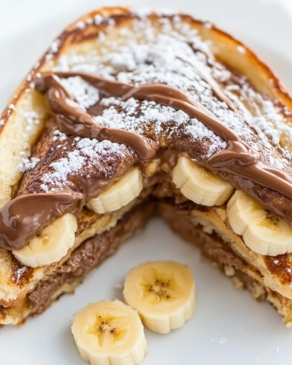 Classic Chocolate Peanut Butter Banana Stuffed French Toast image
