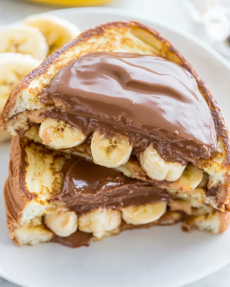 Easy Chocolate Peanut Butter Banana Stuffed French Toast recipe photo