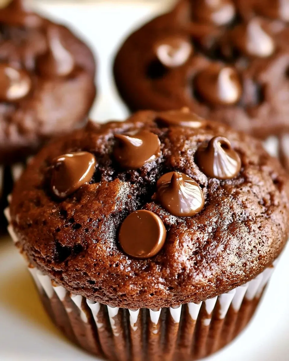 Delicious Chocolate Peanut Butter Blender Muffins Recipe image