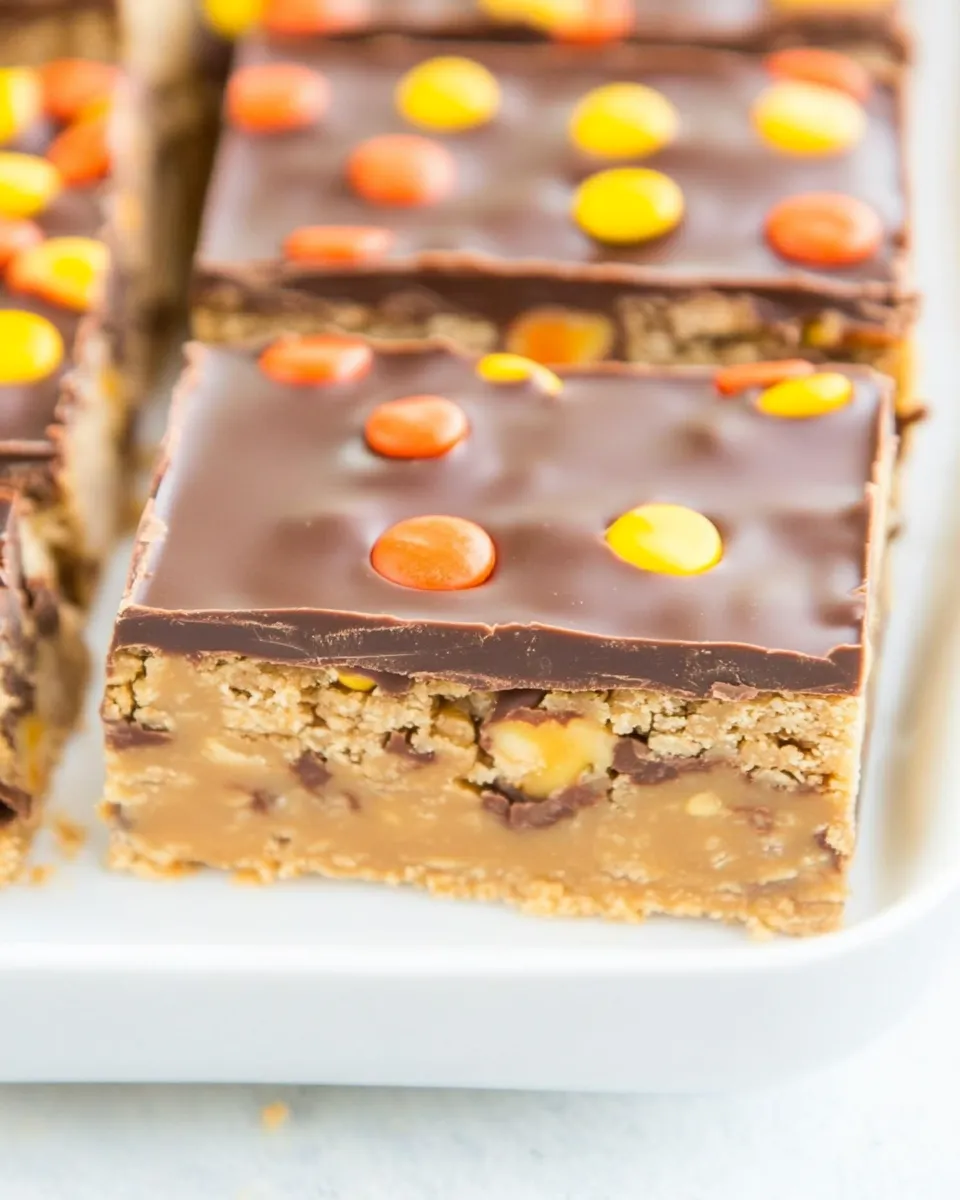 Delicious Chocolate Peanut Butter Candy Bars shot