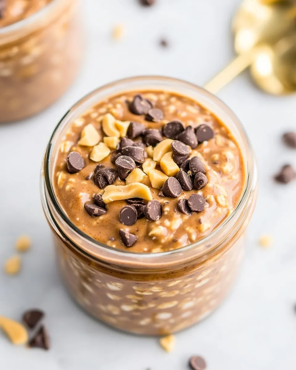 Easy Chocolate Peanut Butter Overnight Oats recipe photo