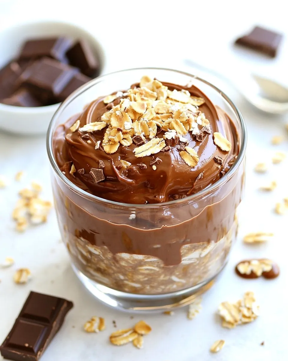 Delicious Chocolate Peanut Butter Overnight Oats Recipe image