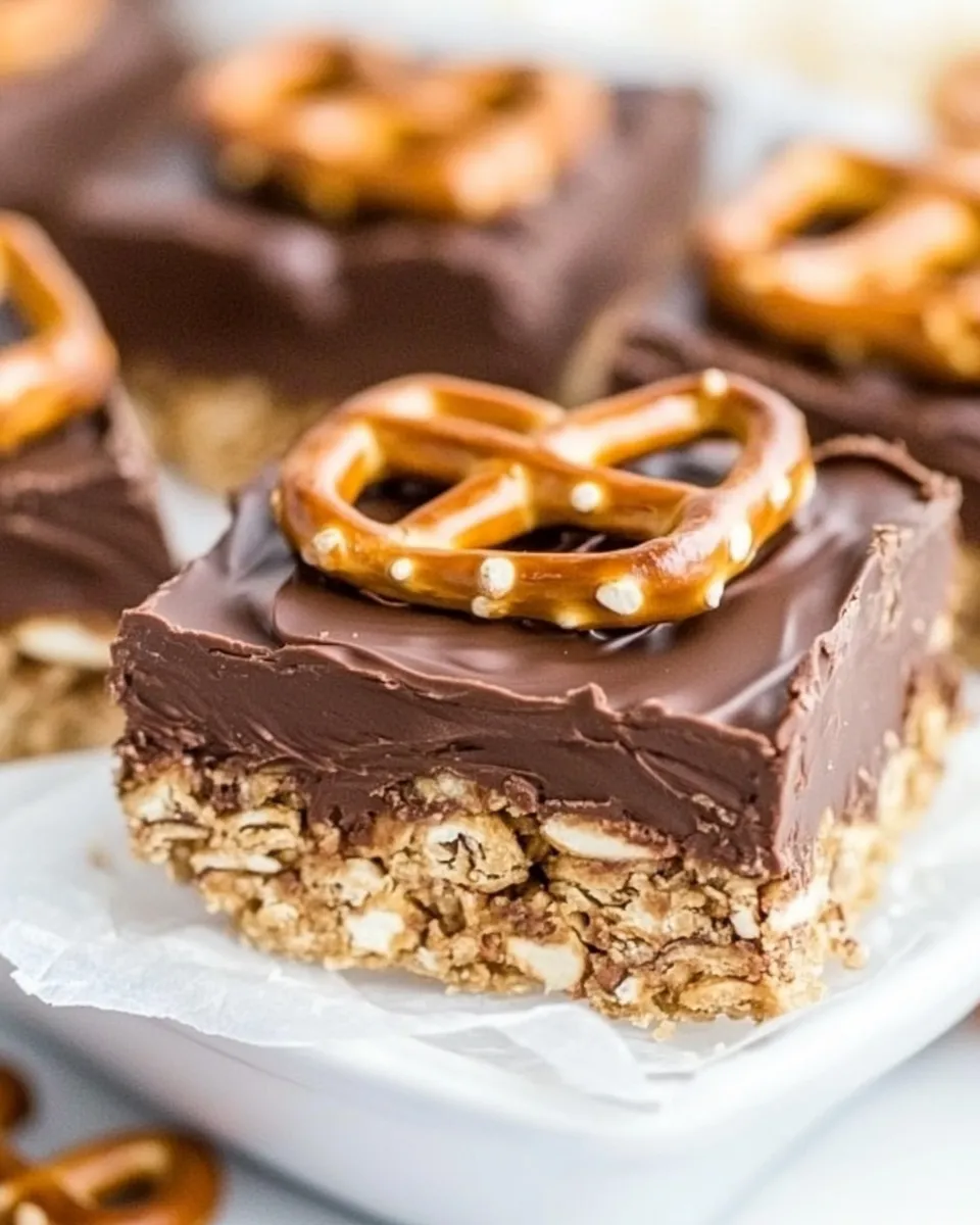 Homemade Chocolate Peanut Butter Pretzel Bars recipe photo