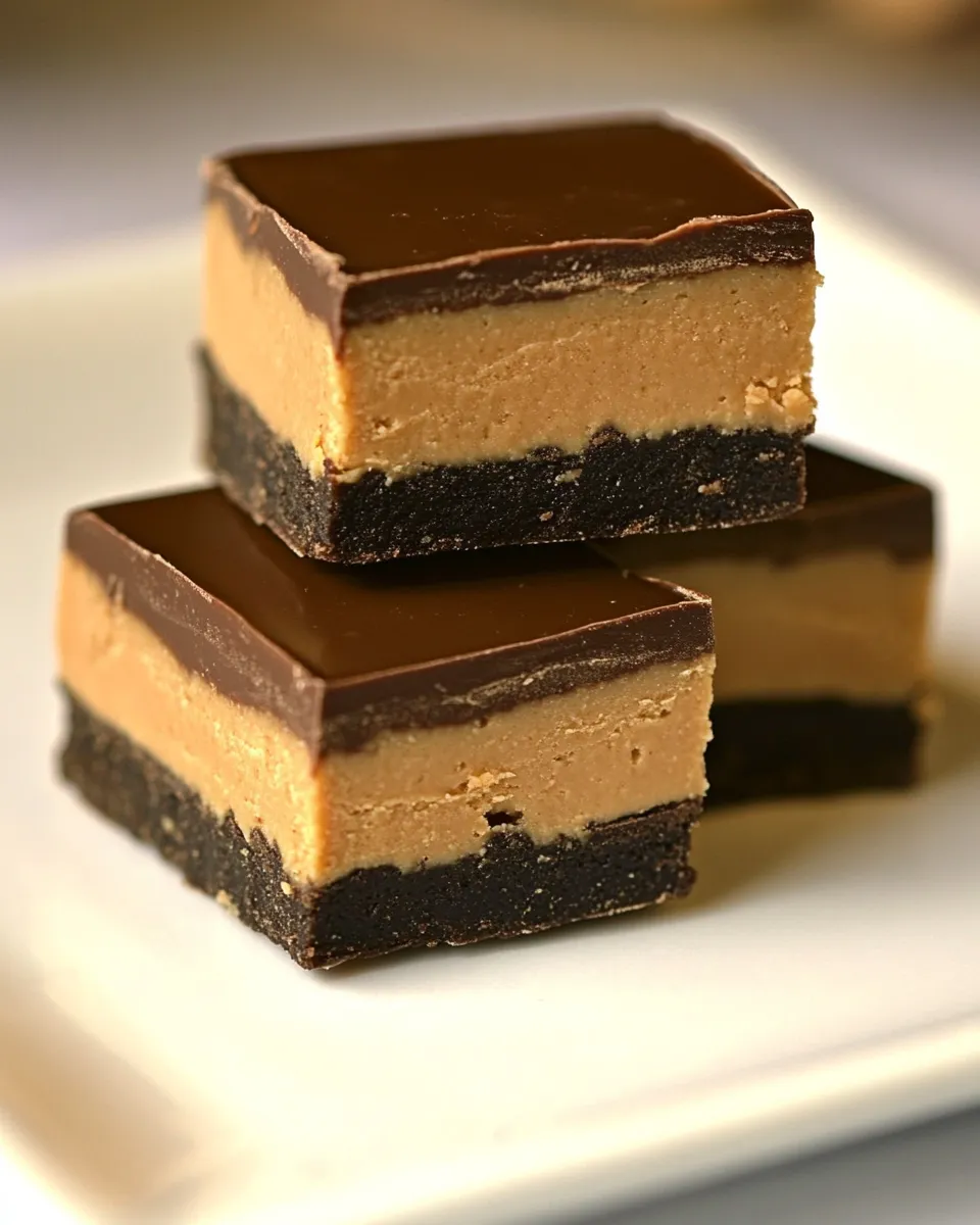 Homemade Chocolate Peanut Butter Squares photo
