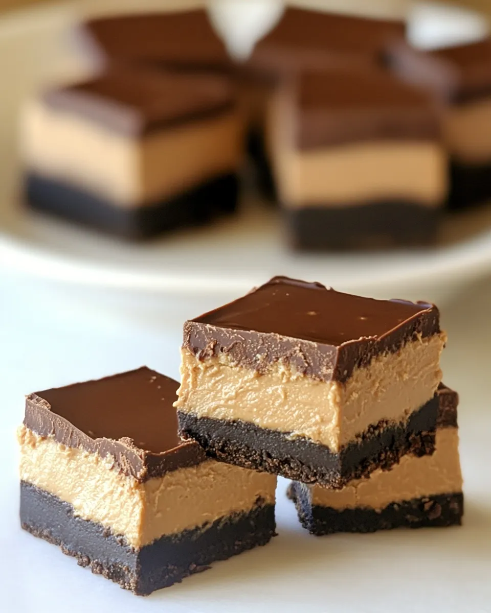 Delicious Chocolate Peanut Butter Squares shot