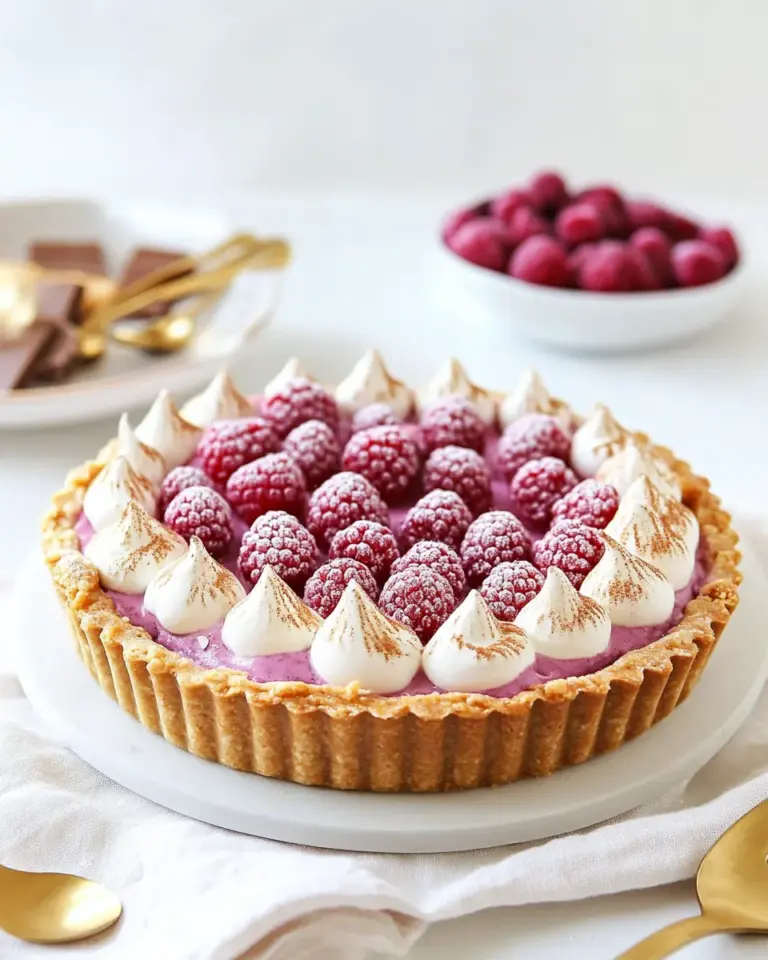 Homemade Chocolate Raspberry Smores Tart recipe image